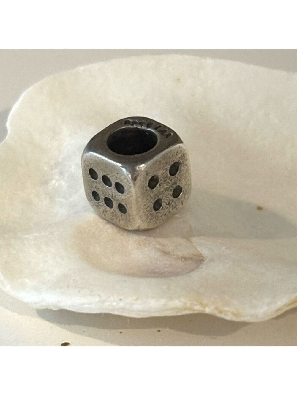 TROLLBEADS Dice bead sterling silver charm marked 925s LAA good luck gambling
